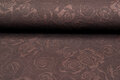 Gebreide Jacquard stof roses 3 bruin