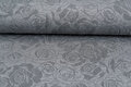 Gebreide Jacquard stof roses grijs