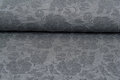 Gebreide Jacquard stof flower leaves grijs