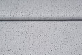 Katoenen mousseline bedrukt little dots with foil zilvergrijs