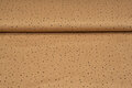 Katoenen mousseline bedrukt little dots with foil caramel