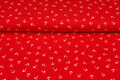 Katoenen Tricot bedrukt anchor rood