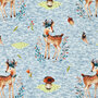 Alpenfleece bedrukt cute deer jeansblauw