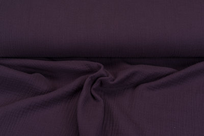 Katoenen Mousseline uni violet